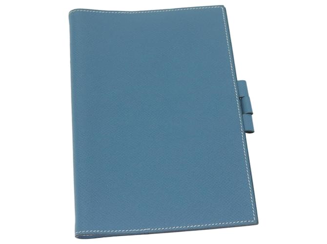 Hermès HERMES agenda Day Planner Cover Leather Blue Auth ar11141  ref.1255203