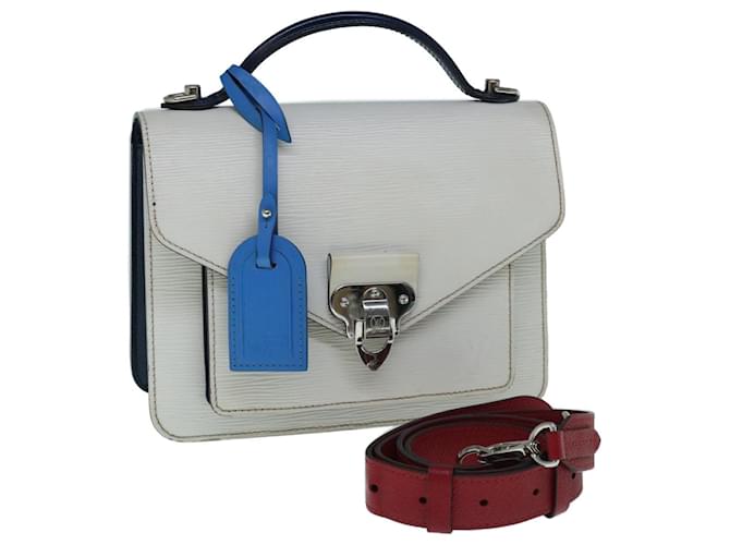 LOUIS VUITTON Epi Neo Monceau Shoulder Bag 2way White Blue M55392 LV Auth 62996A Leather  ref.1255234