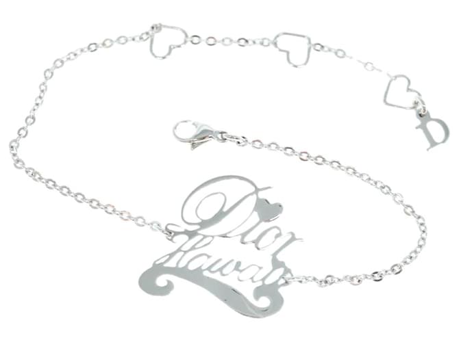 Christian Dior Bracelet métal Argent Auth am5520 Argenté  ref.1255273