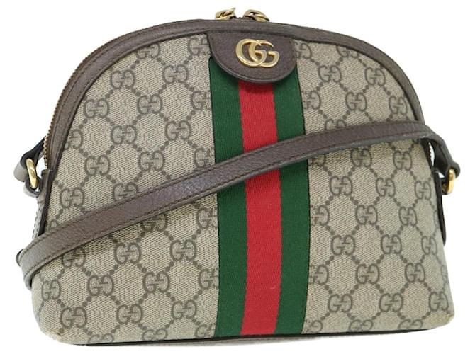 GUCCI GG Ophidia Web Sherry Line Shoulder Bag Beige Red Green 499621 Auth am5421  ref.1255283