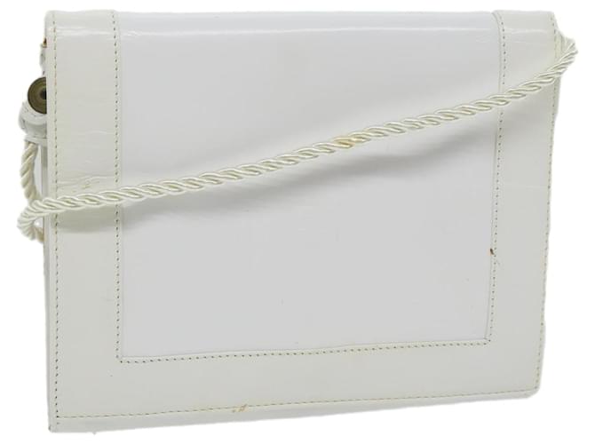 FENDI Shoulder Bag Leather White Auth 61891  ref.1255294