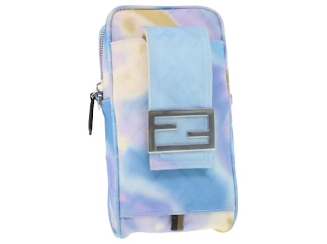 FENDI Zucca Canvas Shoulder Bag Light Blue Auth 62025A  ref.1255325