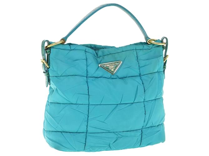 PRADA Shoulder Bag Nylon Turquoise Blue Auth 62503  ref.1255341