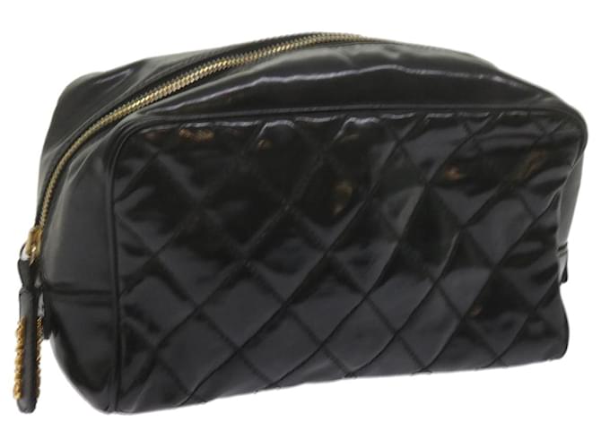 CHANEL Clutch Bag Patent leather Black CC Auth bs11009  ref.1255365