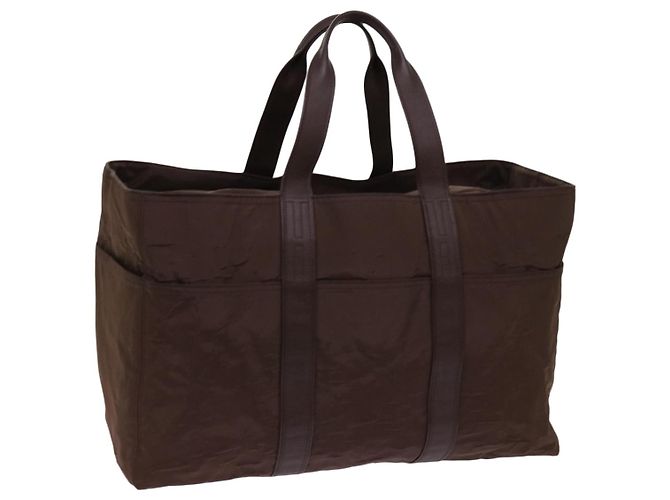 Hermès HERMES Acapulco GM Borsa Boston Nylon Marrone Auth bs11102