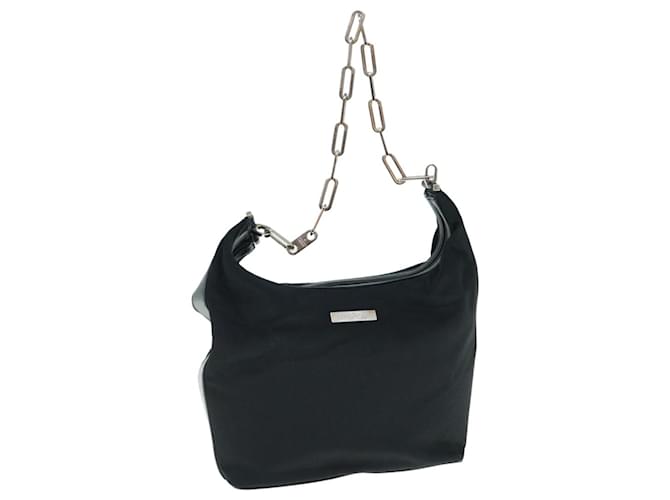 GUCCI Chain Shoulder Bag Nylon Black 002 1068 Auth ac2526  ref.1255408