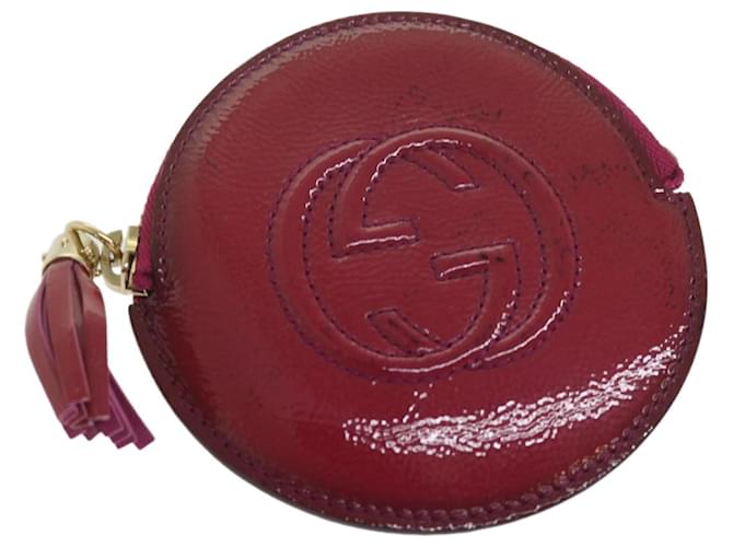 GUCCI Soho Coin Purse Patent leather Red 337946 Auth yk9952  ref.1255428