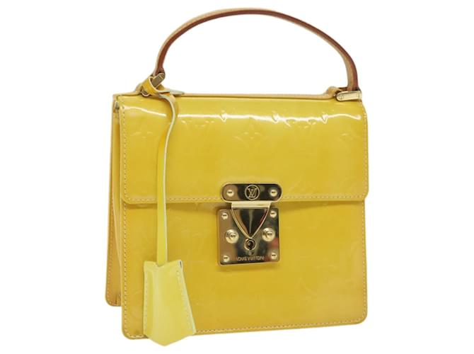 LOUIS VUITTON Monogram Vernis Spring Street Bag Lime Yellow M91068 LV Auth 62268 Patent leather  ref.1255449
