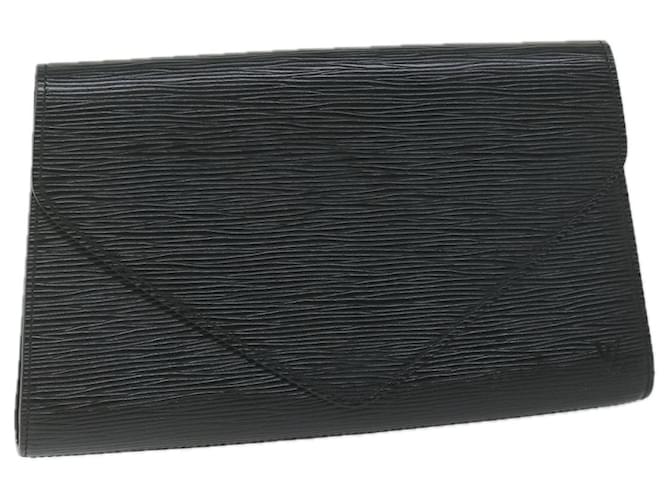 LOUIS VUITTON Epi Art Deco Clutch Bag Black M52632 LV Auth ep2666 Leather  ref.1255495