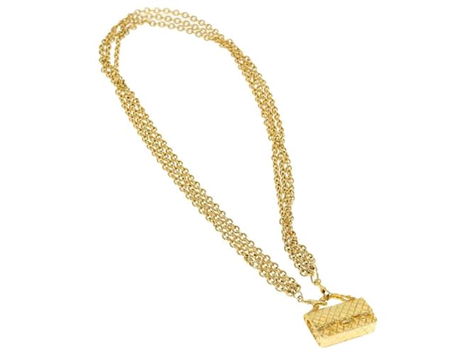 CHANEL Matelasse Chain Necklace metal Gold Tone CC Auth ar11061  ref.1255530