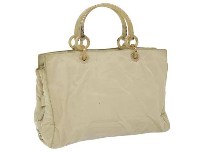 PRADA Hand Bag Nylon Beige Auth bs10883  ref.1255550
