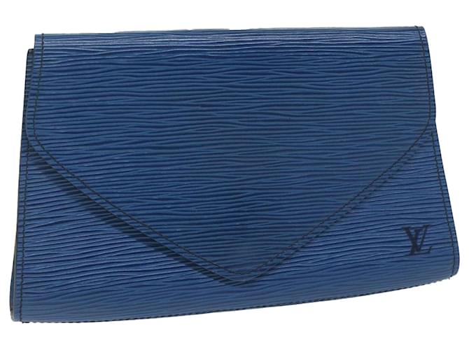 LOUIS VUITTON Epi Art Deco Clutch Bag Blue M52635 LV Auth ep2564 Leather  ref.1255568