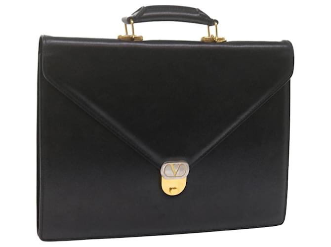 VALENTINO Business Bag Leather Black Auth bs10775  ref.1255606
