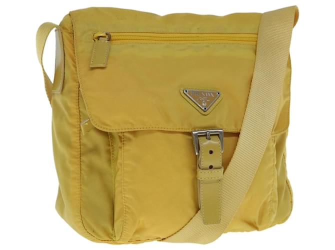 PRADA Shoulder Bag Nylon Yellow Auth ac2531  ref.1255612
