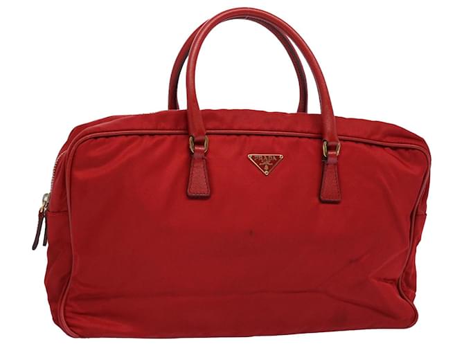 PRADA Hand Bag Nylon Red Auth 62326  ref.1255665