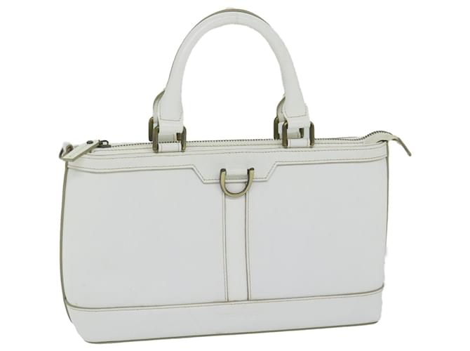 BURBERRY Hand Bag Leather White Auth hk1017  ref.1255676