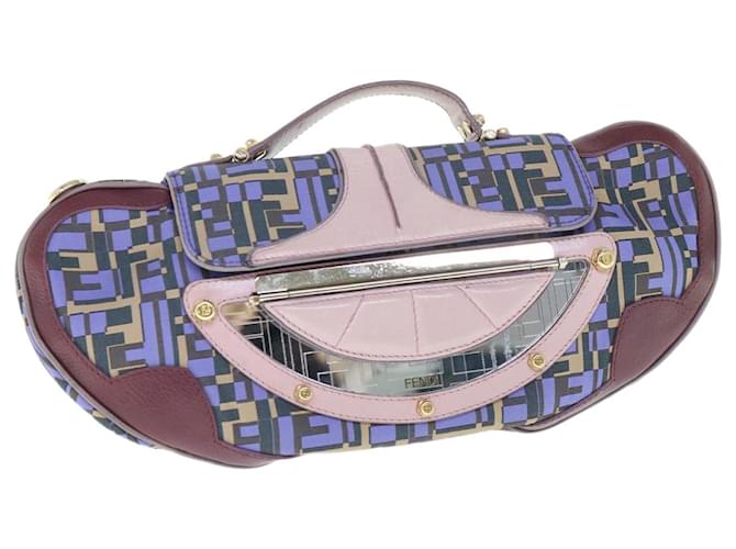 FENDI Zucca Canvas Hand Bag 2way Purple Pink Auth 62577  ref.1255753
