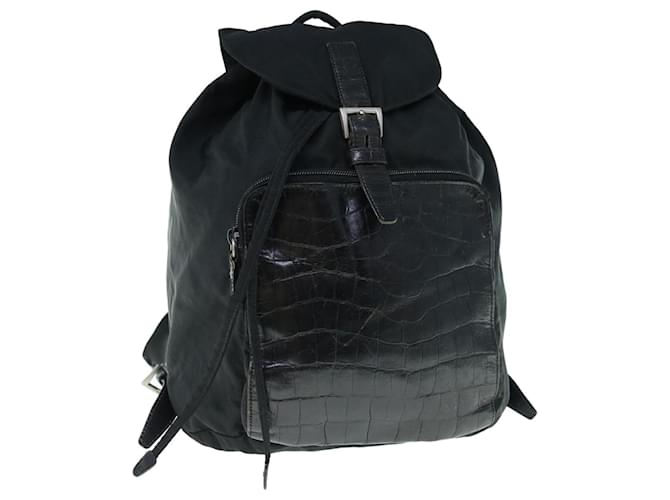 PRADA Backpack Nylon Black Auth hk923  ref.1255799