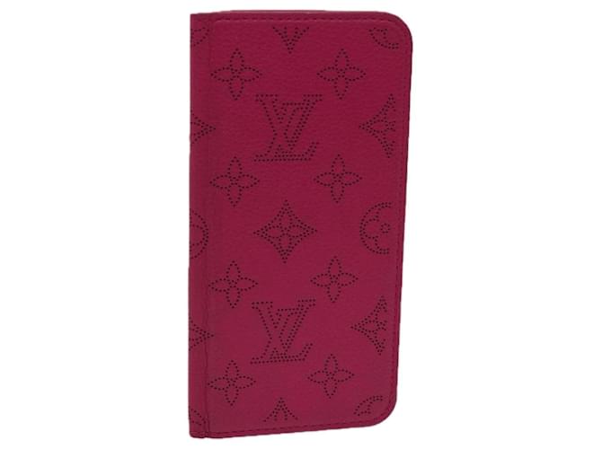 LOUIS VUITTON Monogramme Mahina iPhone 7+ Boitier Rose LV Auth bs10951 Cuir  ref.1255829