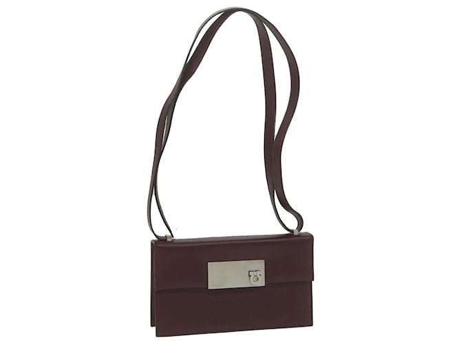 Salvatore Ferragamo Gancini Shoulder Bag Leather Bordeaux Auth 63551  ref.1255856