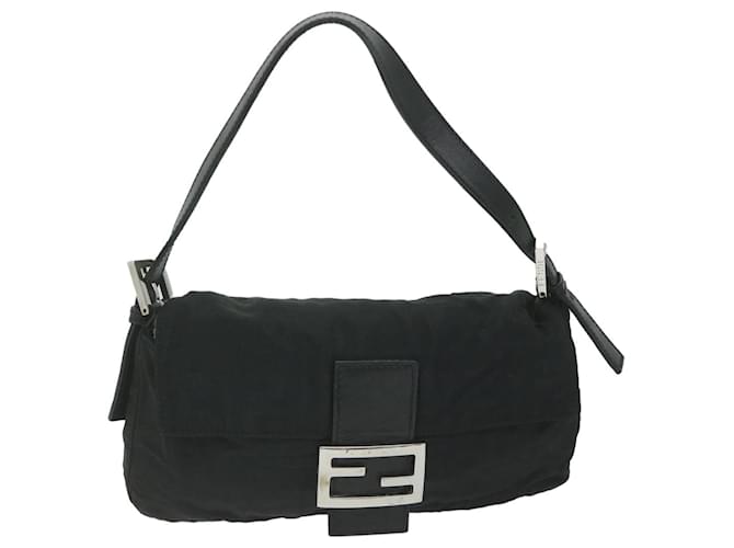 FENDI Zucca Canvas Mamma Baguette Shoulder Bag Black Auth ep2859 Cloth  ref.1255918