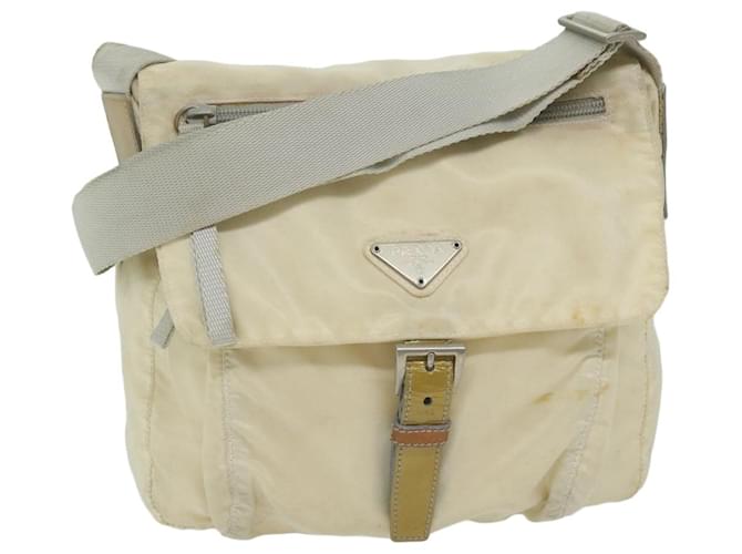 PRADA Shoulder Bag Nylon White Auth bs10683  ref.1255924