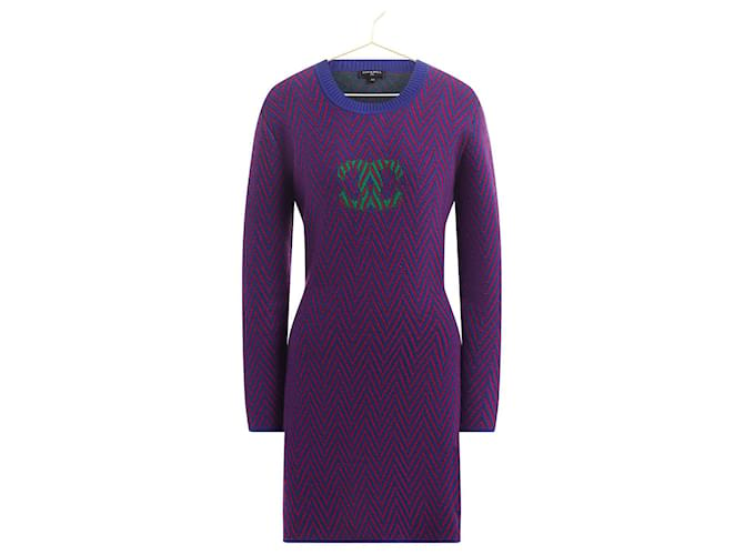 Chanel Vestido de cachemira con el logotipo CC más codiciado. Azul marino  ref.1255955