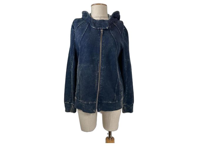 Helmut Lang Giacca con cappuccio blu