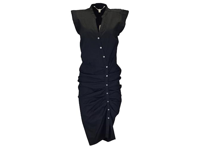Autre Marque Veronica Beard Black Ruched Cotton Shirt Dress  ref.1255967