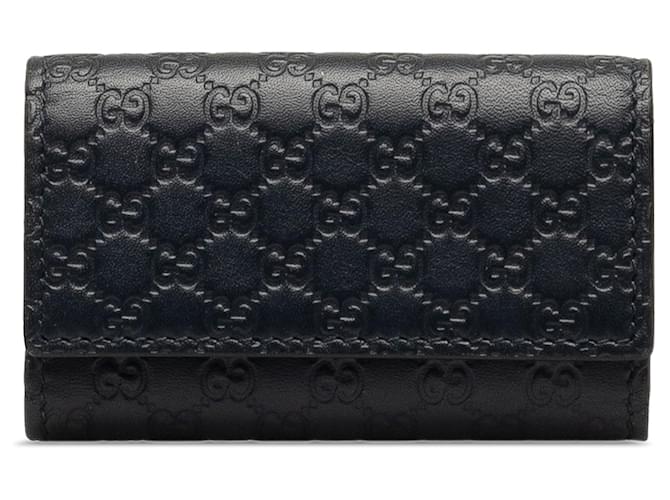 Black Gucci Guccissima Key Holder Leather  ref.1256026