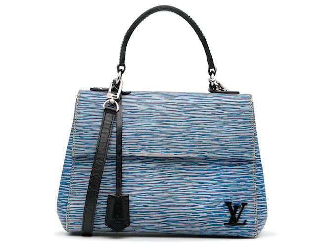 Blue Louis Vuitton Epi Denim Cluny BB Satchel Leather  ref.1256029