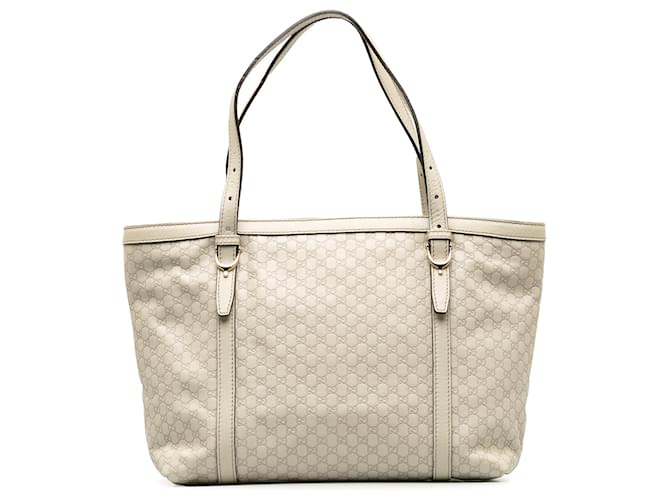 White Gucci Microguccissima Nice Tote Bag Leather  ref.1256104