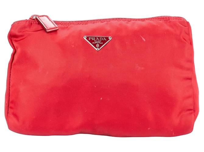 Prada Red Nylon Triangle Pouch Cloth  ref.1256163