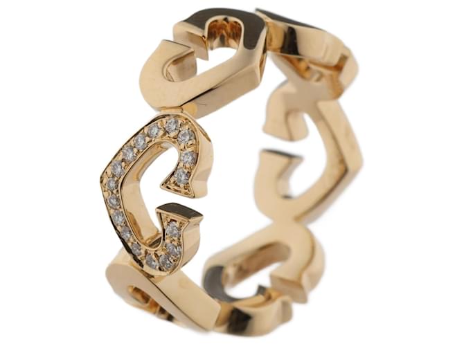 Alianza de diamantes con corazones y símbolos Cartier en 18K oro amarillo Dorado  ref.1256167