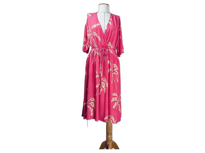 Stella Nova Rosa Blumenkleid Midi Pink