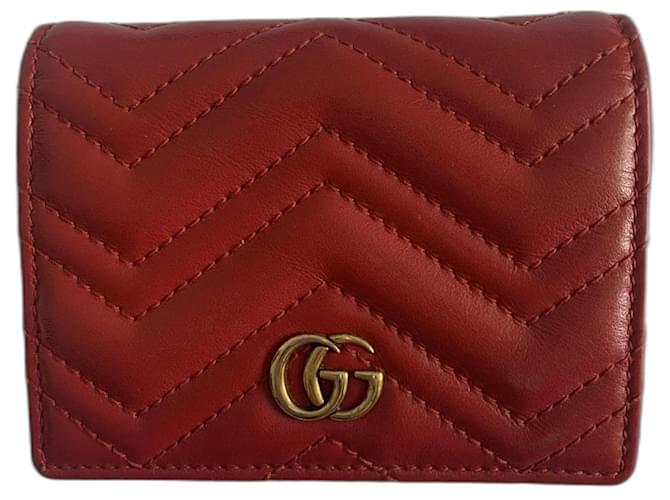 Marmont Gucci Wallets Red Leather  ref.1256173
