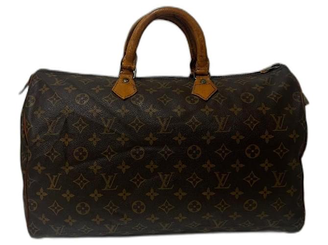 Speedy Louis Vuitton Handbags Brown Leather  ref.1256186