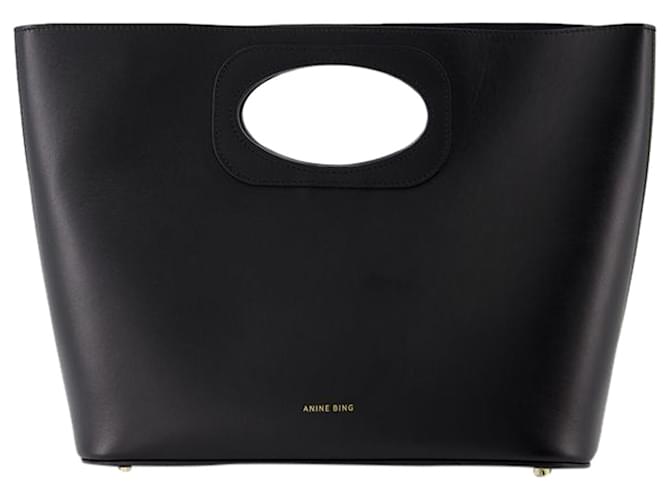 Mogeh Shopper Bag - ANINE BING - Leather - Black Pony-style calfskin  ref.1256195