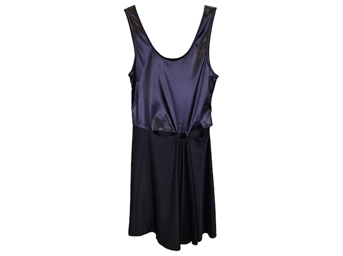 Paco Rabanne Mini-robe à encolure dégagée en viscose noire Polyester  ref.1256202