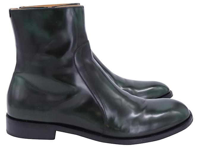 Maison Martin Margiela Maison Margiela Zip Ankle Boots in Green Leather  ref.1256214