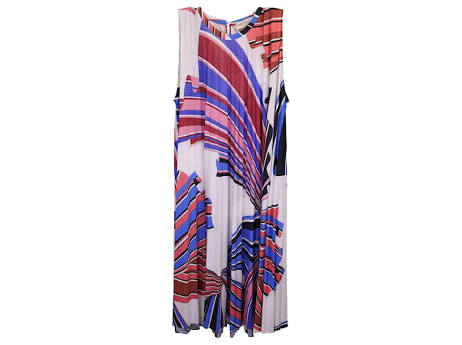 Robe plissée sans manches imprimée Emilio Pucci en viscose polyester multicolore  ref.1256226