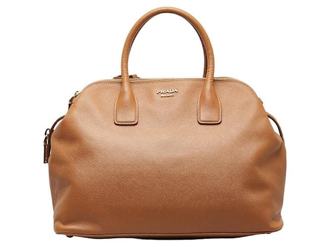 Prada Saffiano Cuir Triple Zip Dome Tote Bag Lederhandtasche in ausgezeichnetem Zustand  ref.1256239