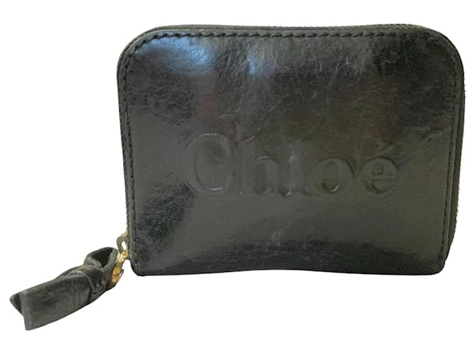 Chloé portafoglio in pelle nera Nero  ref.1256274