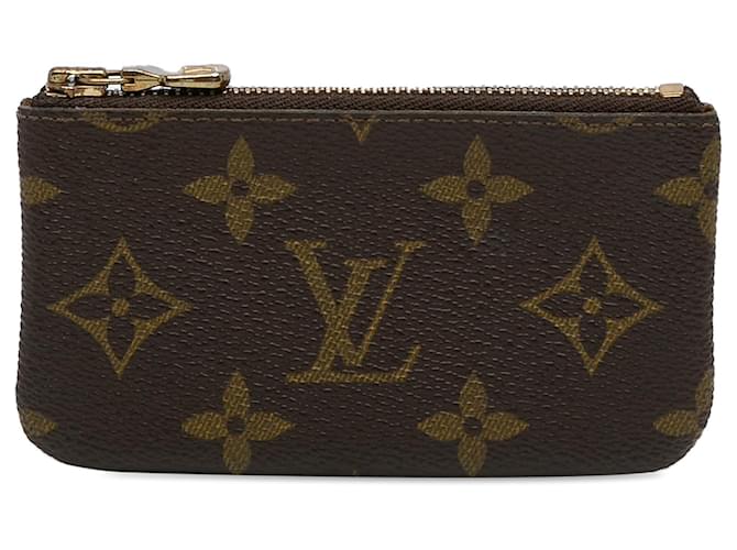 Louis Vuitton Brown Monogram Pochette Cles Marrom Lona  ref.1256293