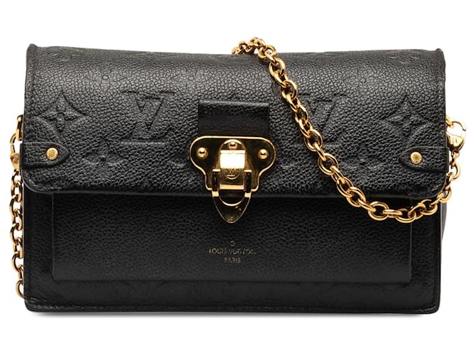 Portafoglio Louis Vuitton Empreinte Vavin con monogramma nero su catena Pelle  ref.1256332