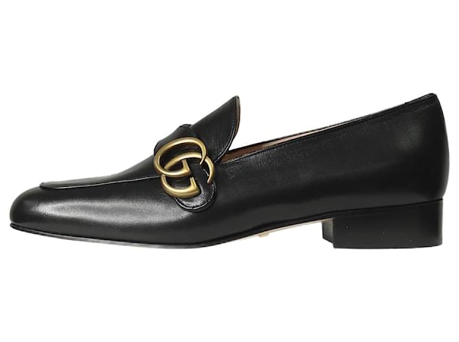 Gucci Zapatos de piel negros - talla UE 36.5 Cuero  ref.1256389