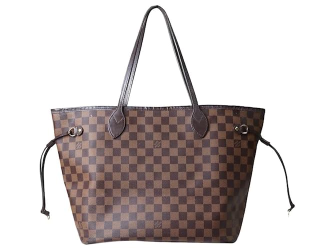 Louis Vuitton Cabas marron Damier Ebene Neverfull MM Toile  ref.1256394