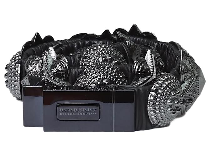 Burberry Black embellished belt - size Leather  ref.1256401