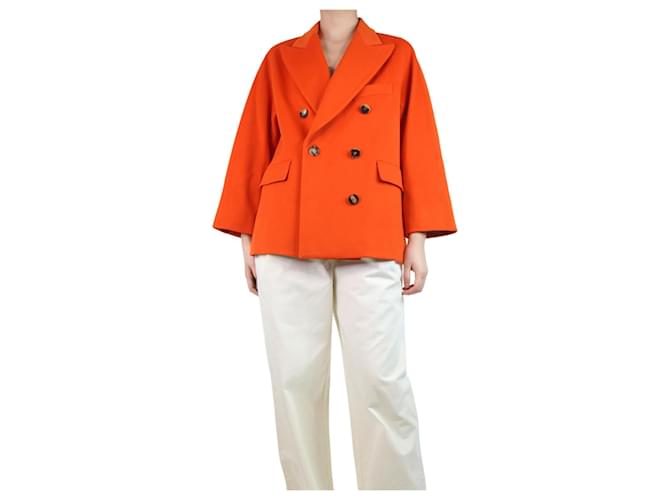 Alberto Biani Orange double-breasted wool jacket - size UK 10  ref.1256408