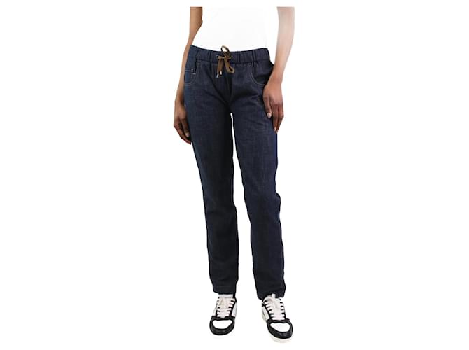 Brunello Cucinelli Blue elasticated waist denim trousers - size UK 8 Cotton  ref.1256428
